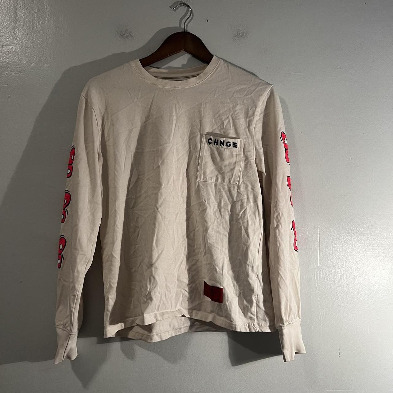 Men's Cream and Pink Shirt | Depop