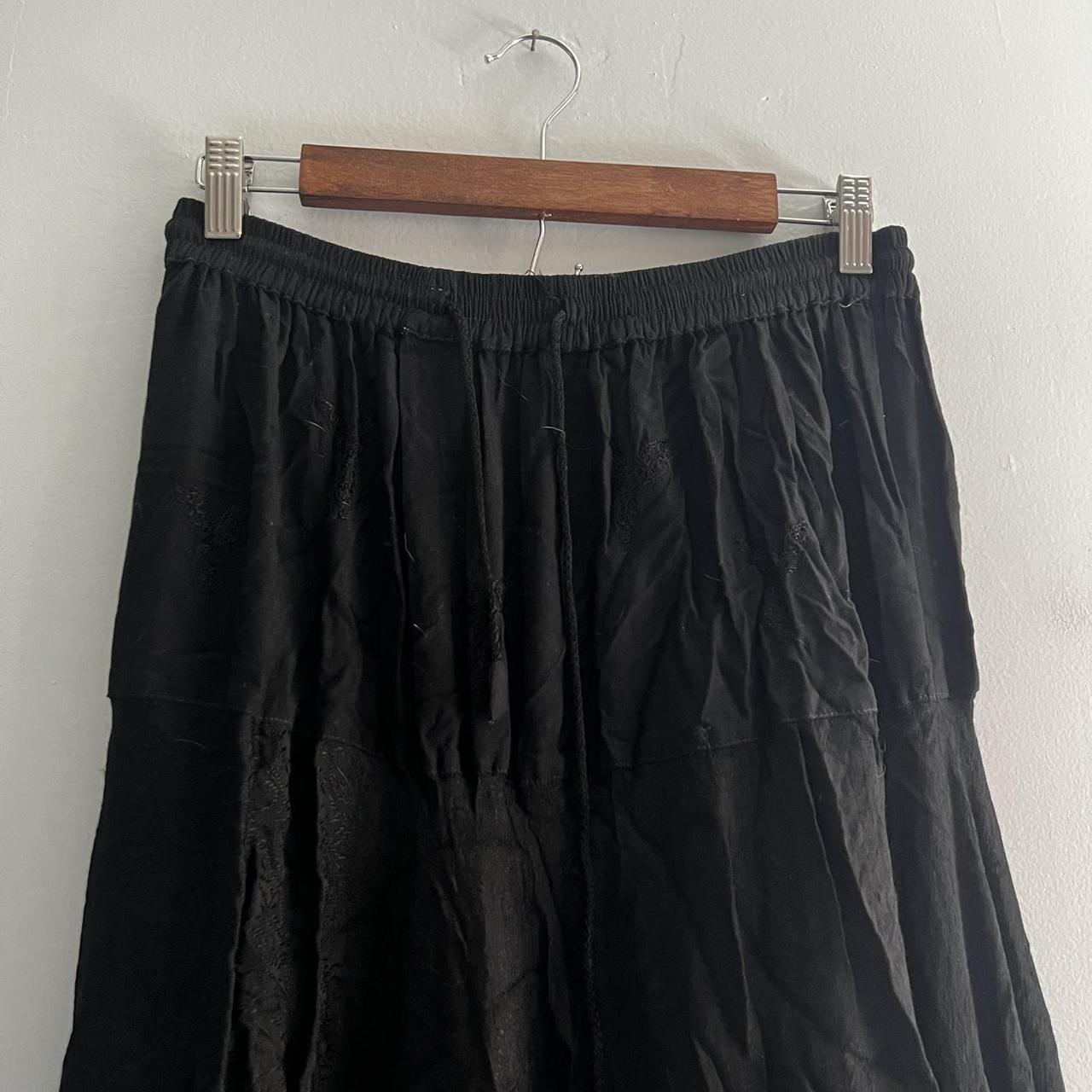 L’pogee vintage black maxi skirt with patchwork... - Depop