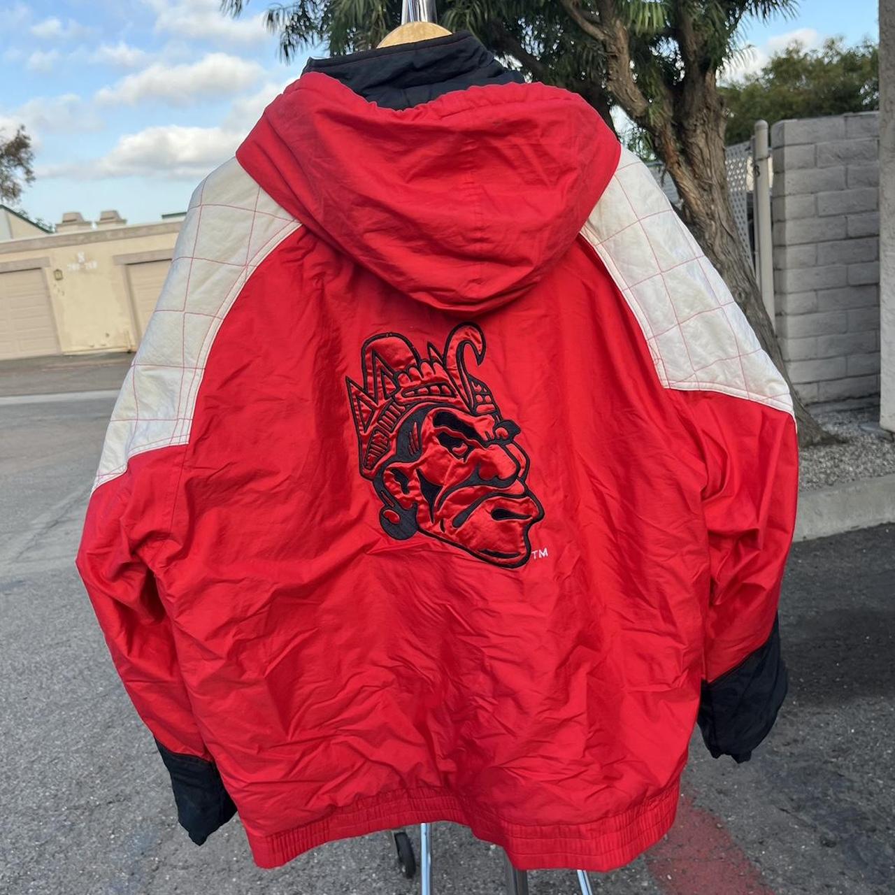 rare vintage aztecs starter jacket sdsu red, black,... - Depop