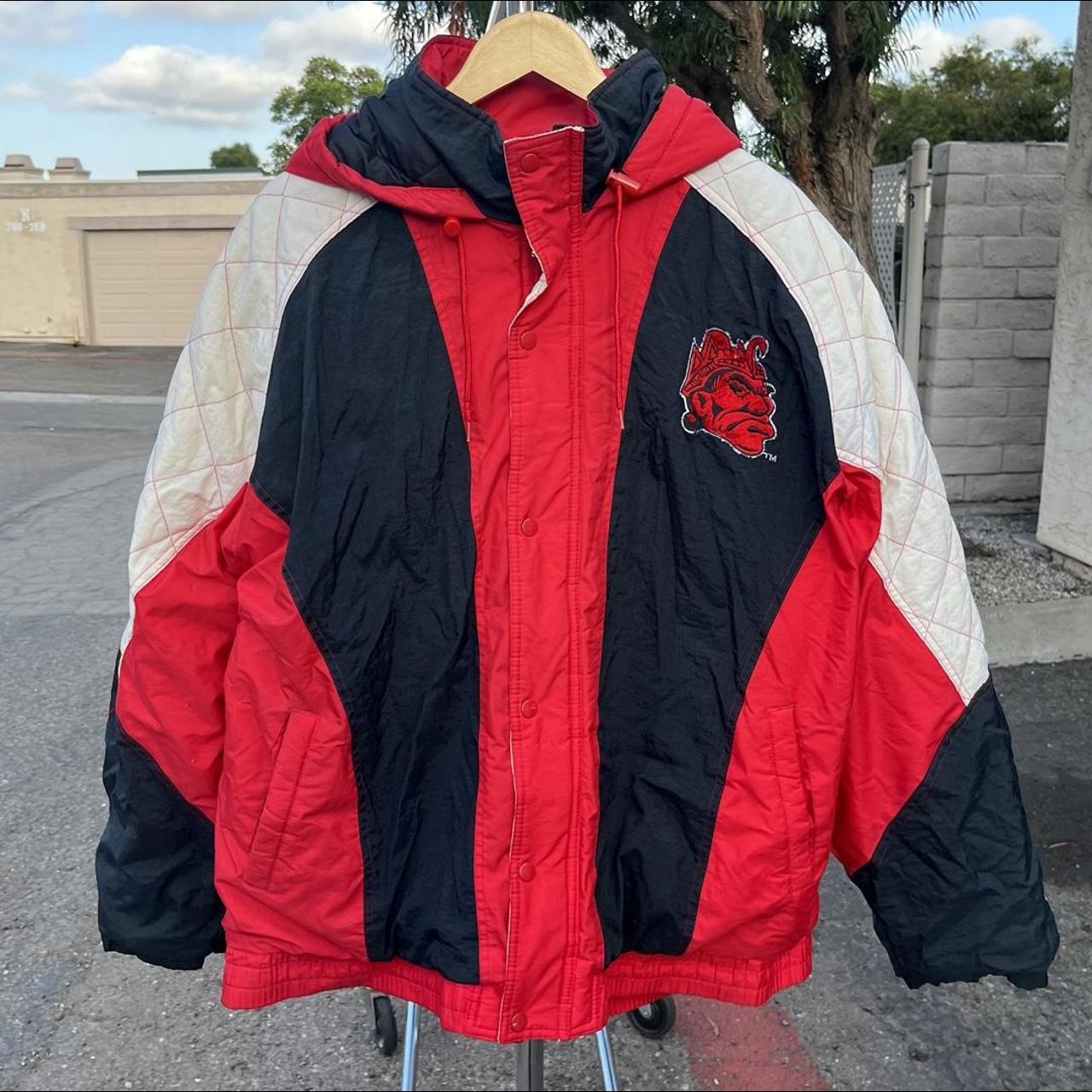 rare vintage aztecs starter jacket sdsu red, black,... - Depop