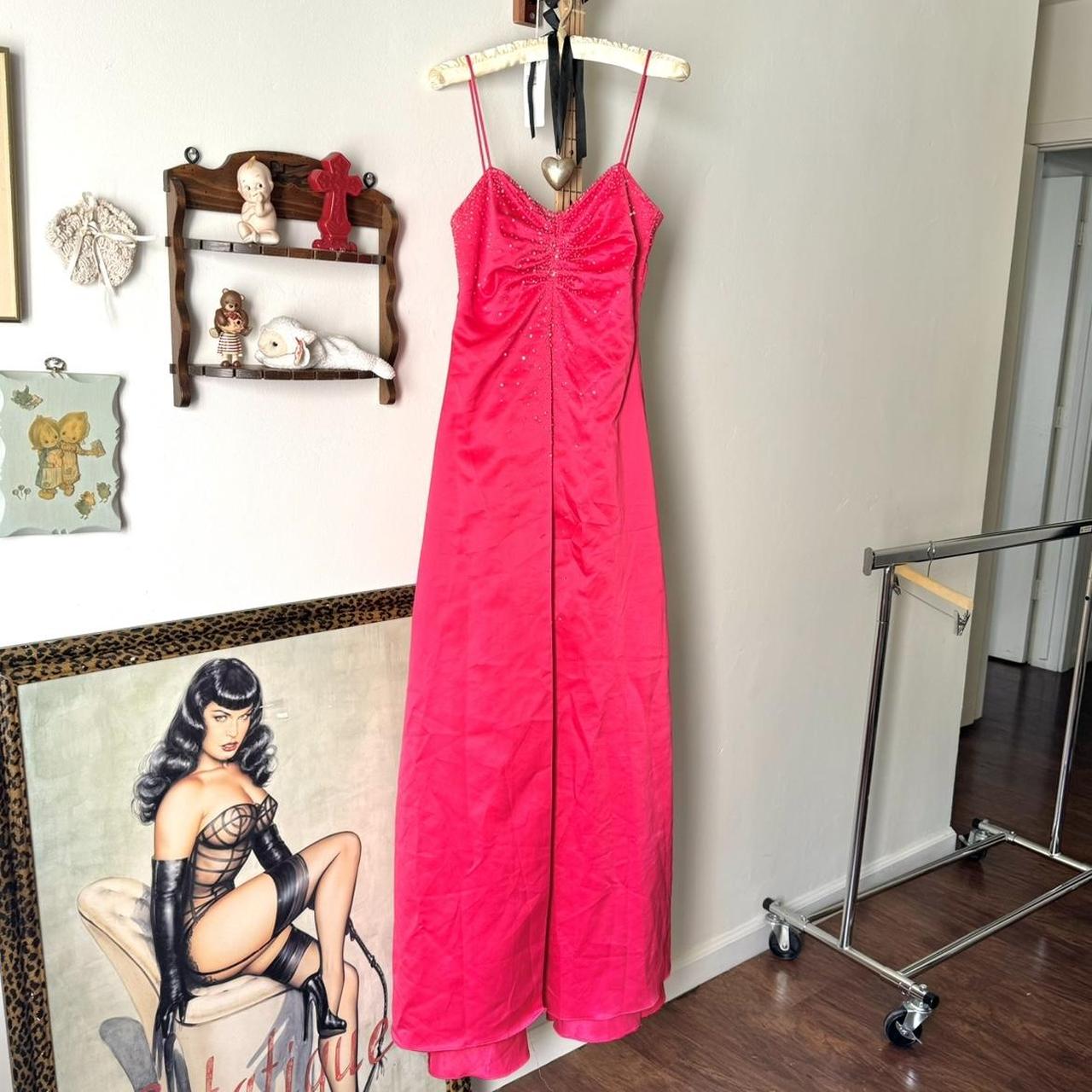 vintage pink prom dress 90s city triangles Depop