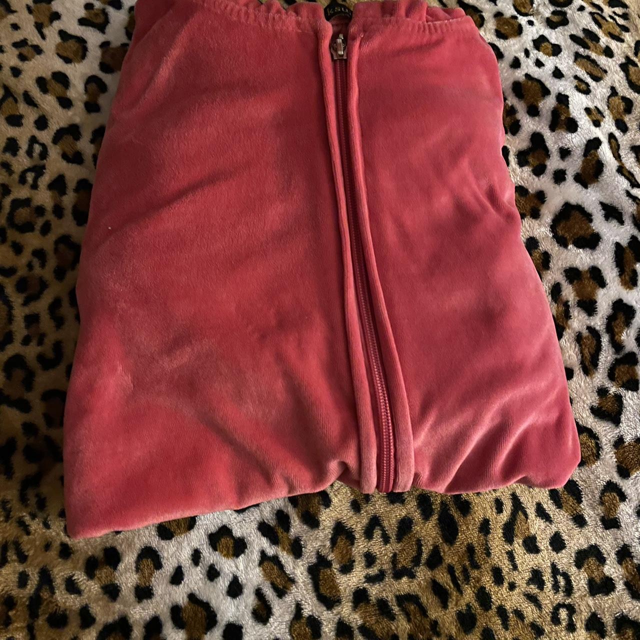 Hot pink velour track suit zip up hoodie! Super cute... Depop
