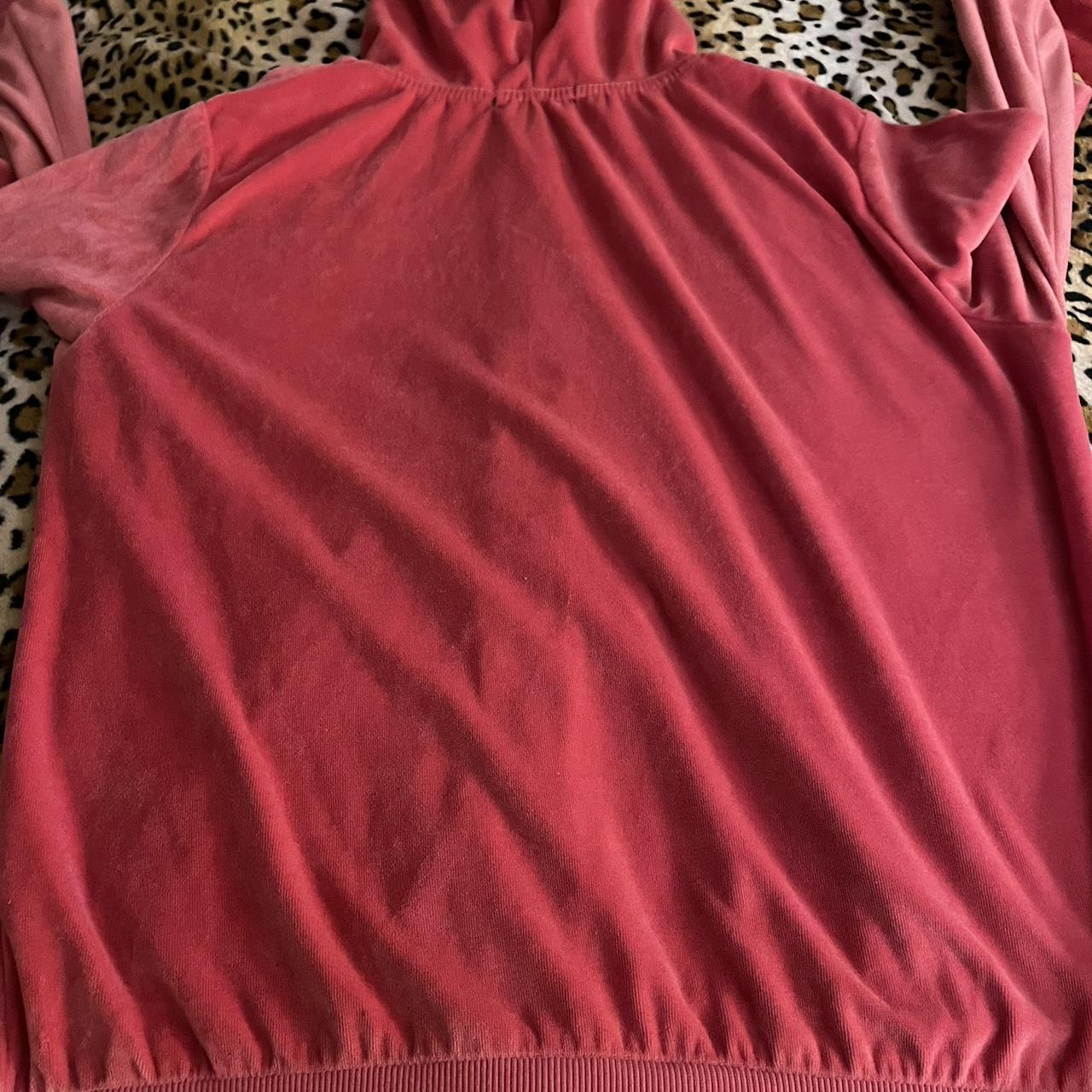 Hot pink velour track suit zip up hoodie! Super cute... Depop