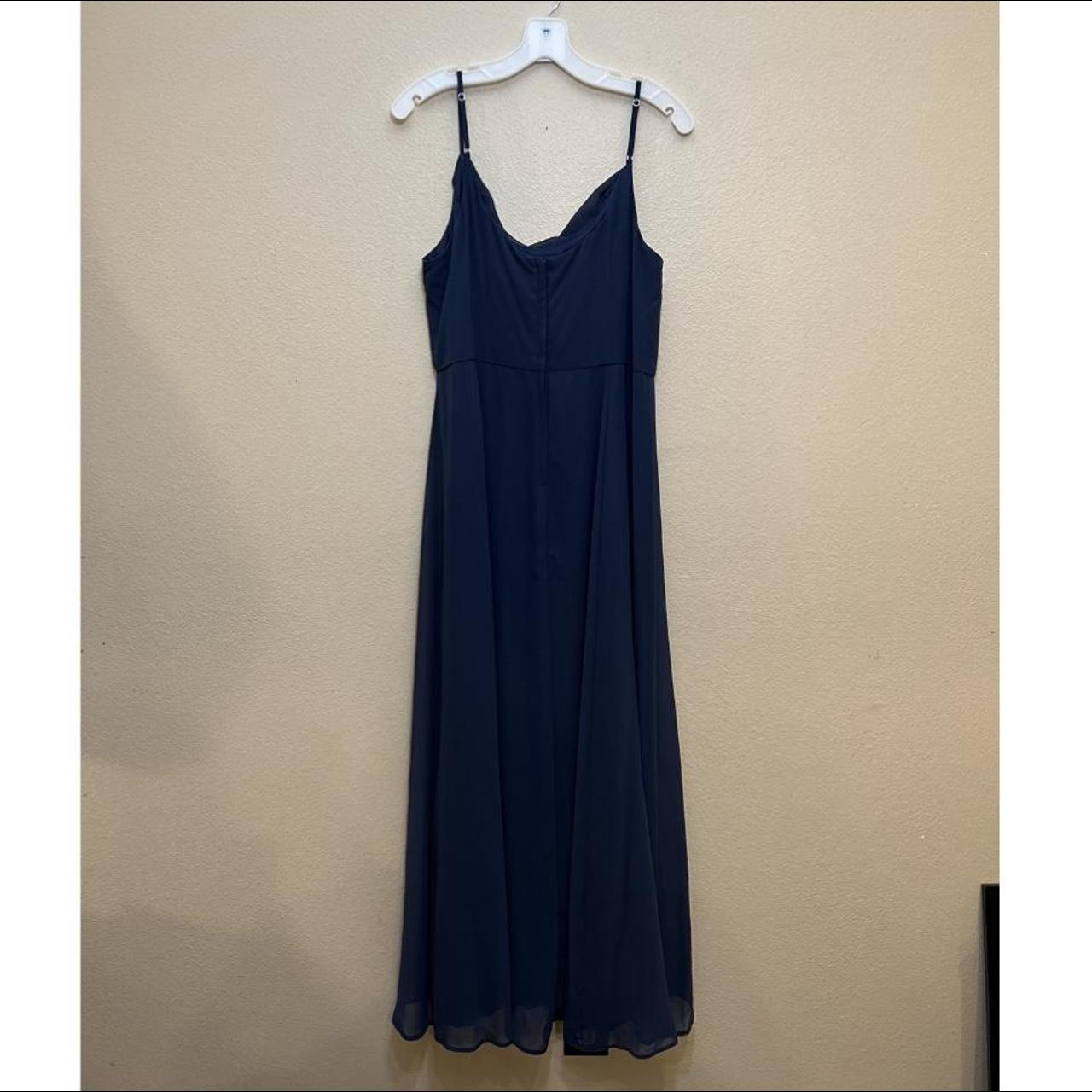 David's Bridal Women's Navy and Blue Dress Depop