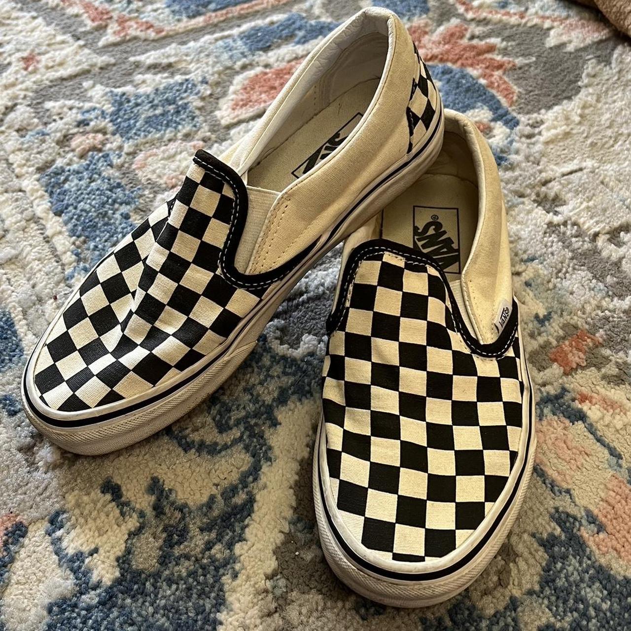 Black and white checkered vans. Tagged a woman’s... - Depop