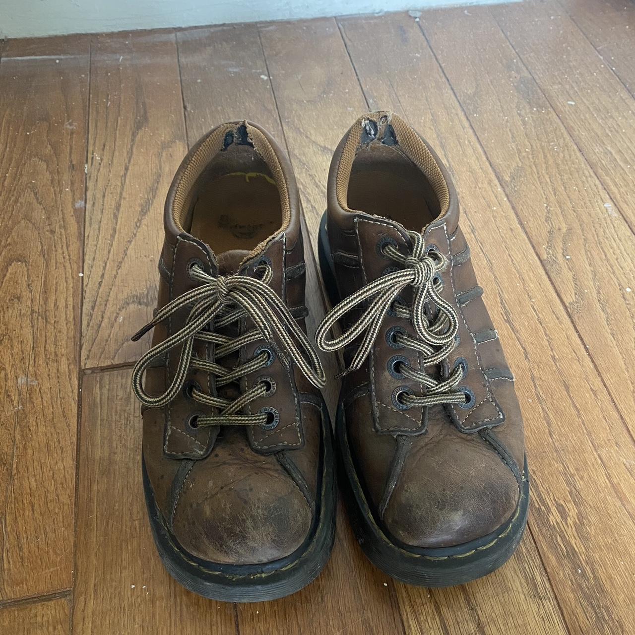 vintage brown doc martens: size 8 women’s all... - Depop