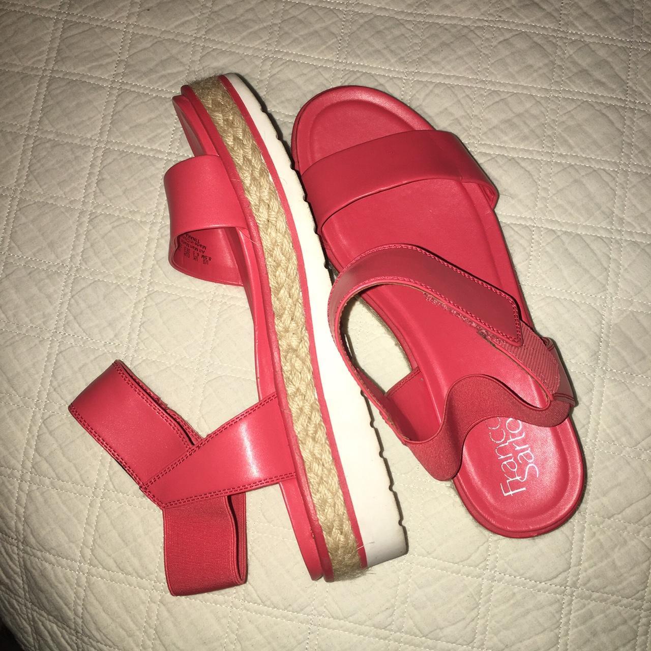 By Far Ladies Coral Red Tanya Leather Sandals | World of Watches