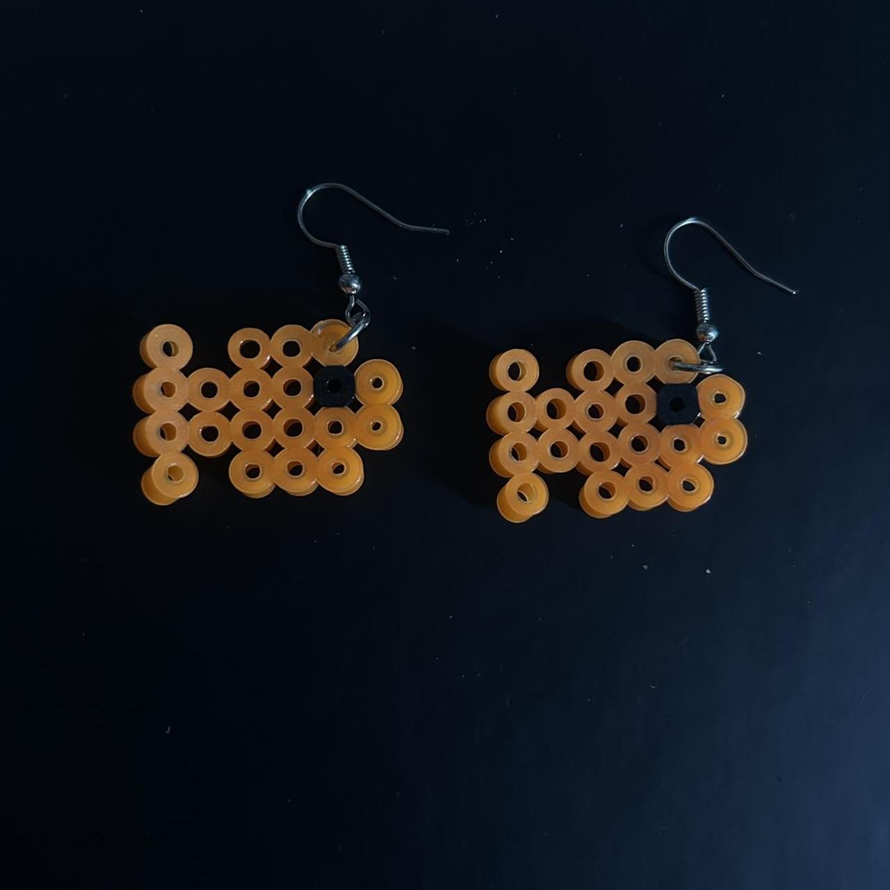 Beads Halloween Perler Pumpkin Mini Perler Bead Earrings