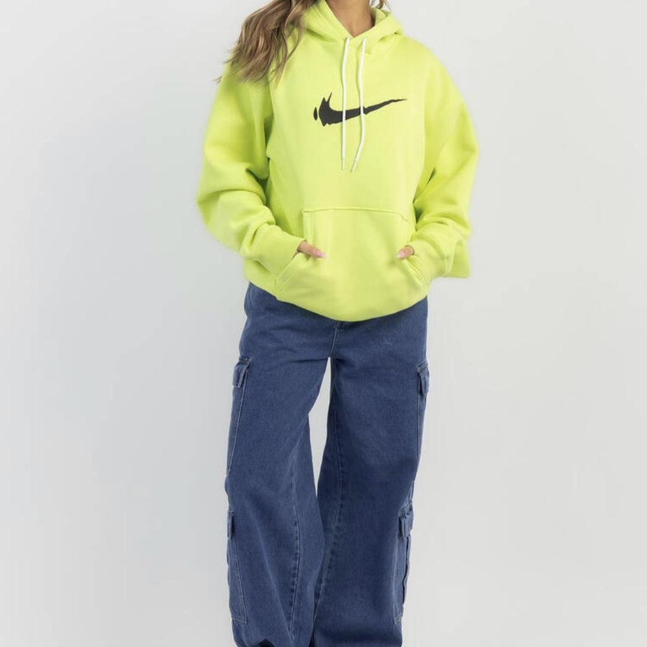 Large unisex lime green Nike hoodie never worn Depop
