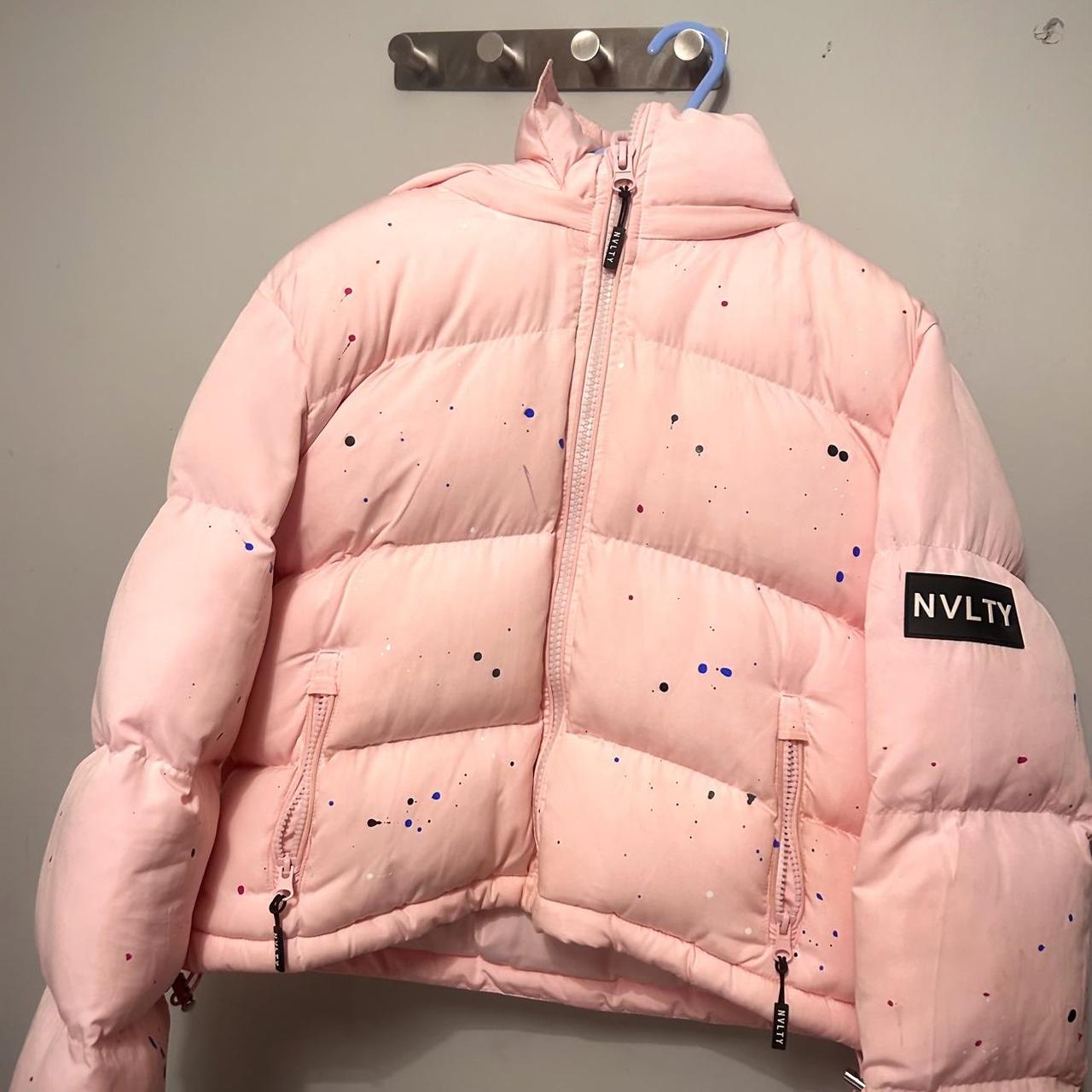 Pink Cropped NVLTY Coat Hardly Worn - Depop