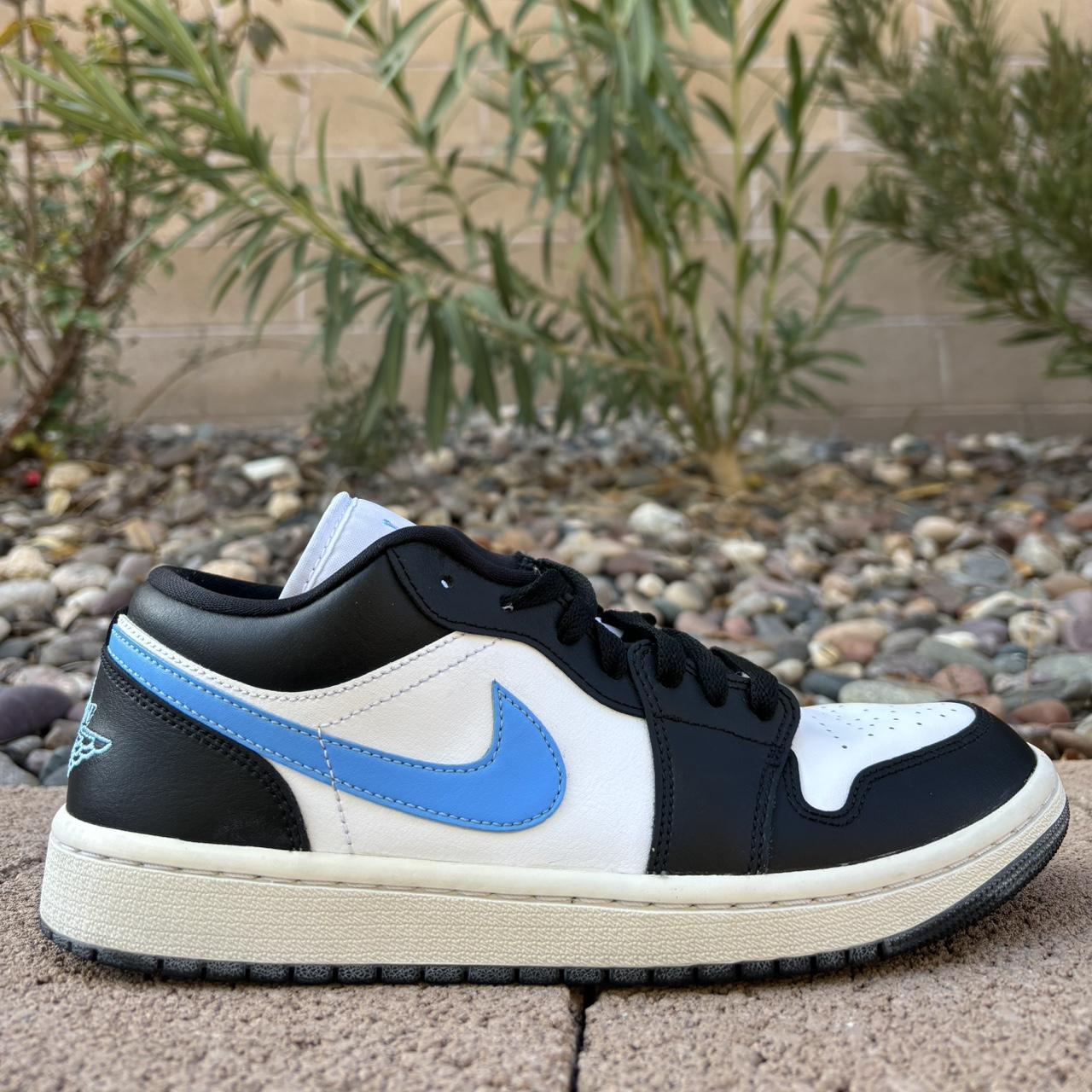 low jordan 1 blue and black