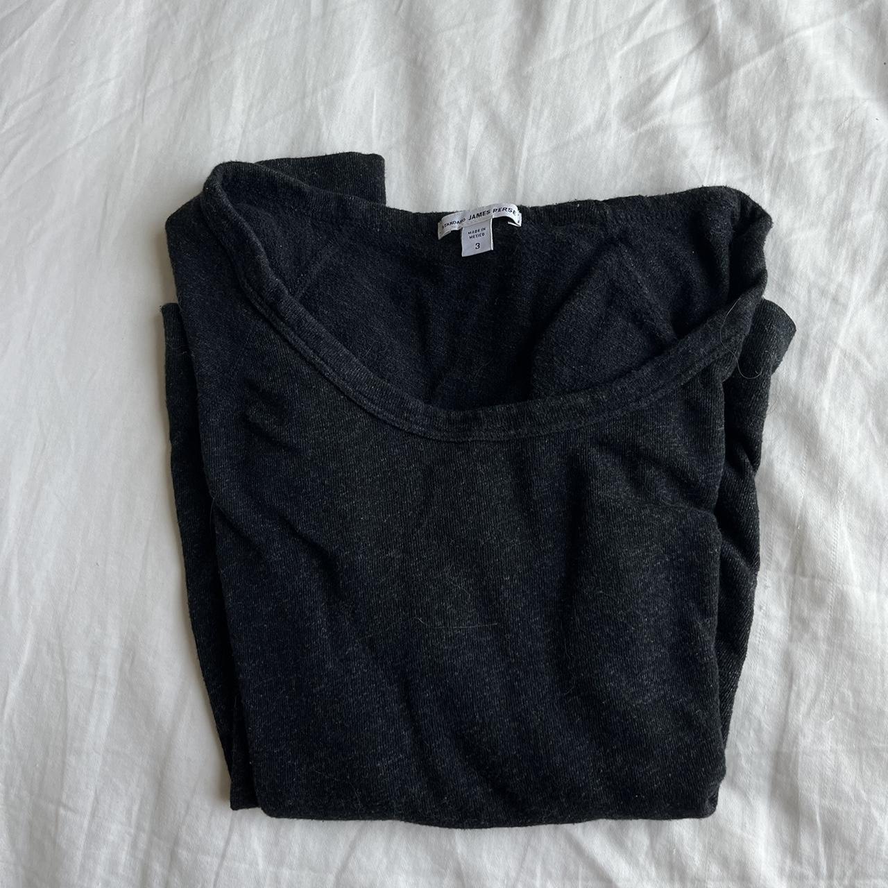 James Perse Women's Black and Grey Jumper | Depop