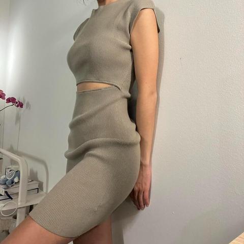 Wilfred Free Aritzia Cut-Out Knit Mini Dress Perfect - Depop