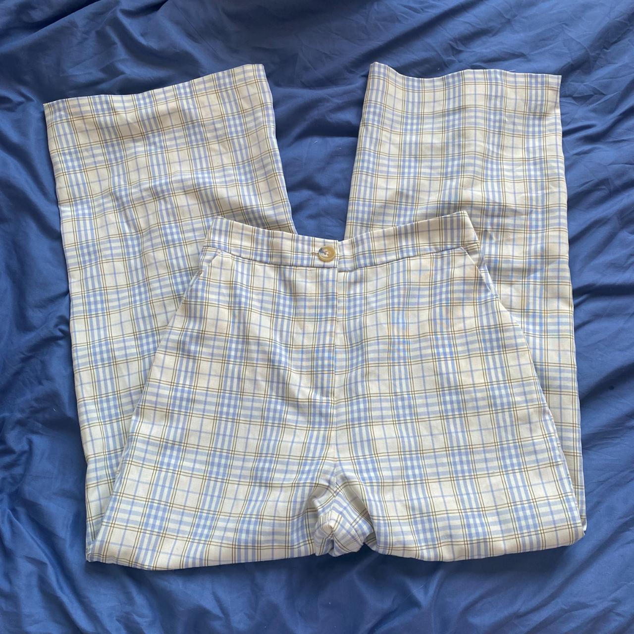 STRADIVARIUS check wide leg trousers EUR38 fits a... - Depop