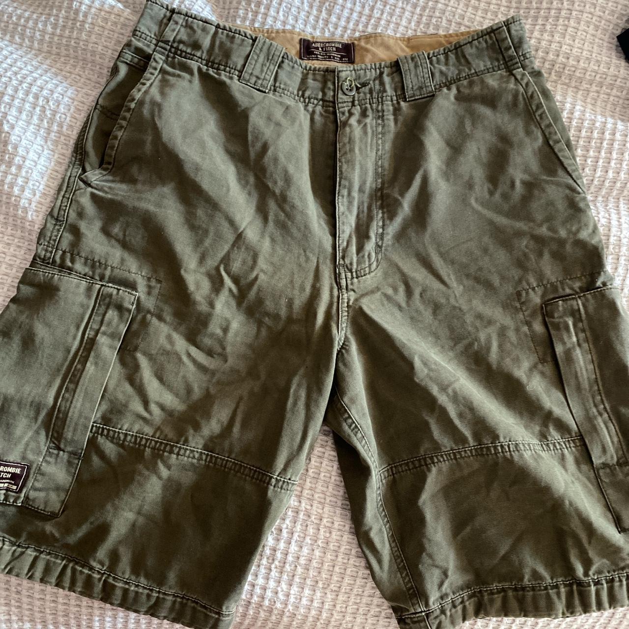 Abercrombie & Fitch army jorts waist size 17 inches... - Depop