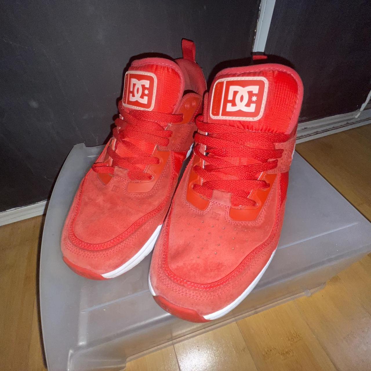 All Red Dc Shoes No Box Depop