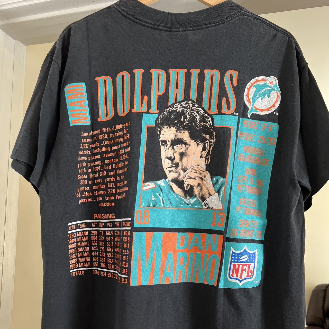 nutmeg, Shirts, Vintage Nutmeg Miami Dolphins Qb Dan Marino Tee Rare Size  Medium