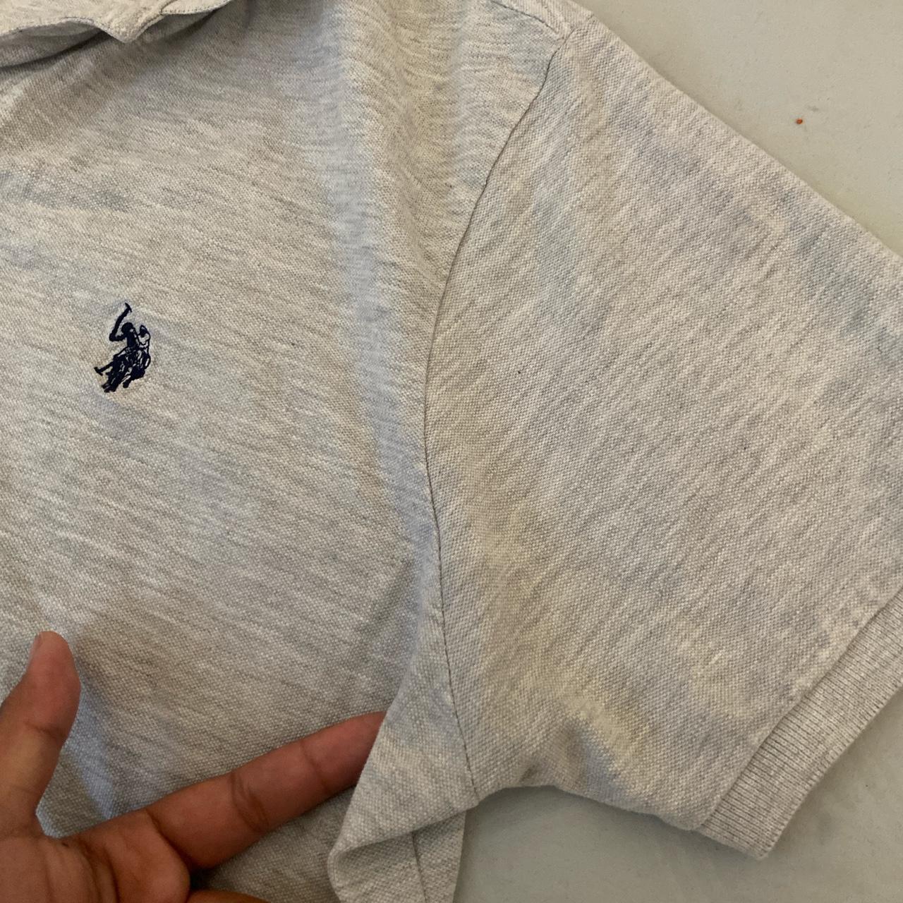 U.S. Polo Assn. Men's Grey and Silver Polo-shirts | Depop