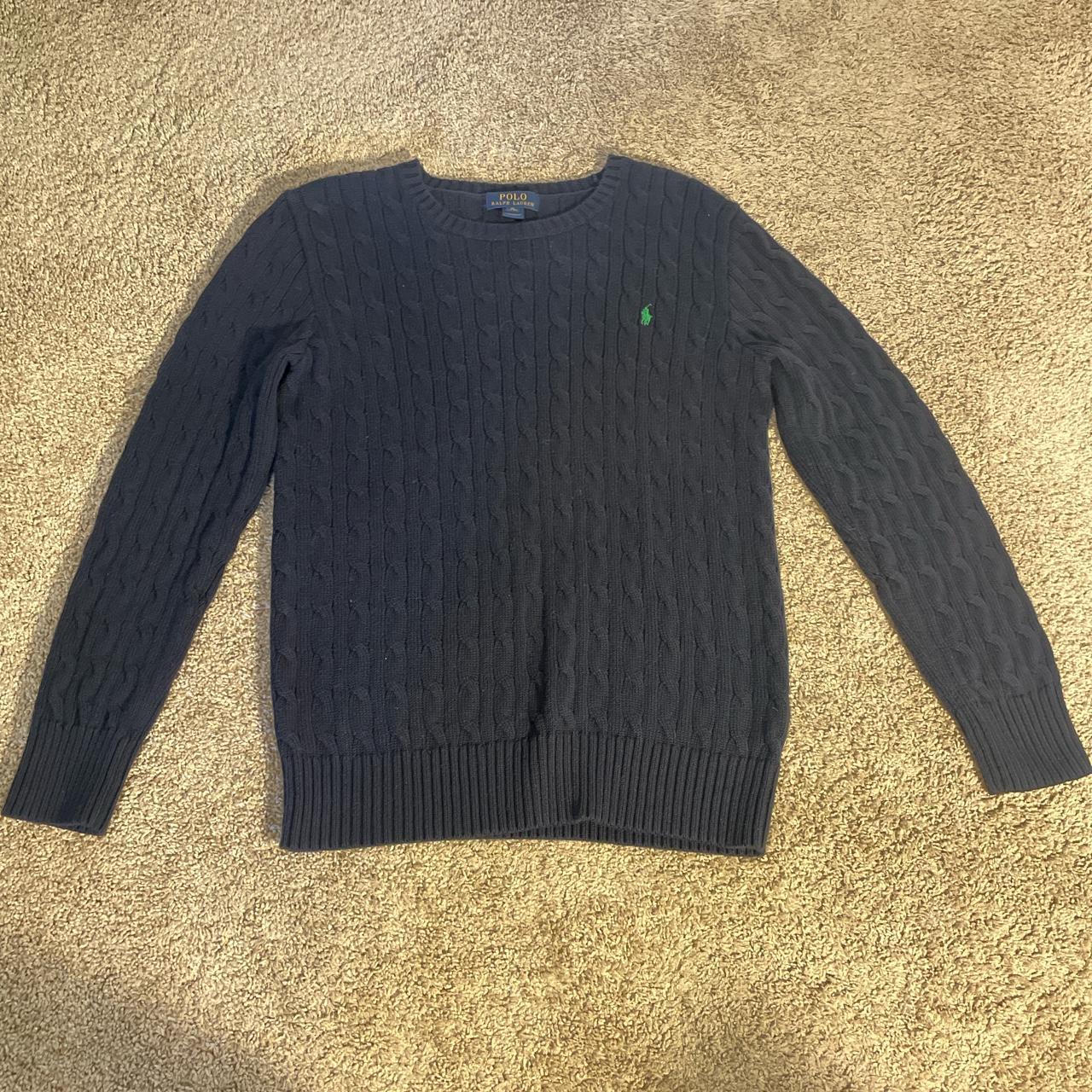 Polo Ralph Lauren Men's Navy and Green Jumper | Depop