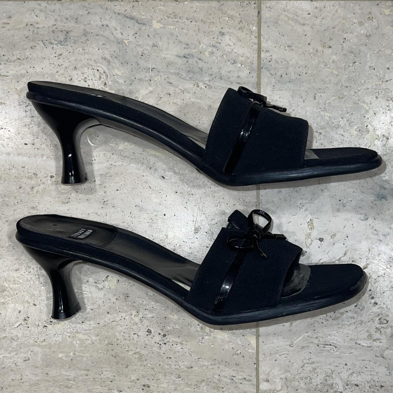 Black Vintage Stuart Weitzman slip-on sandals with... - Depop