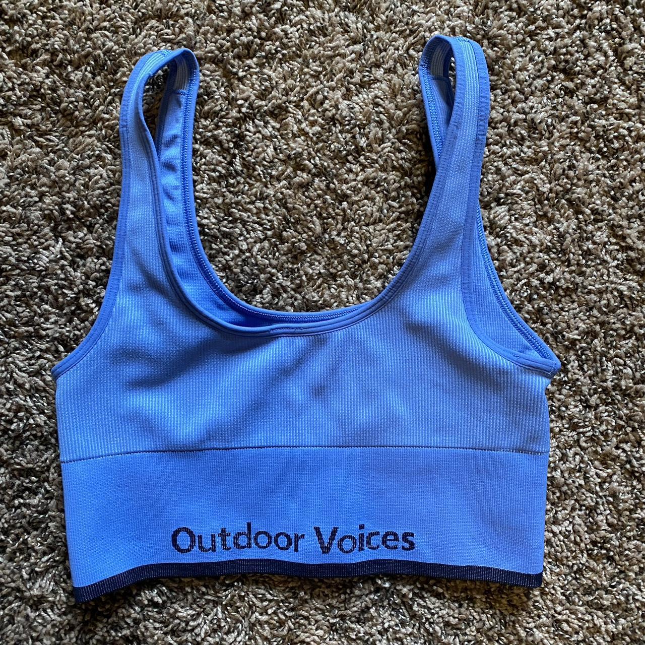 Outdoor Voices Women's Blue Top Depop