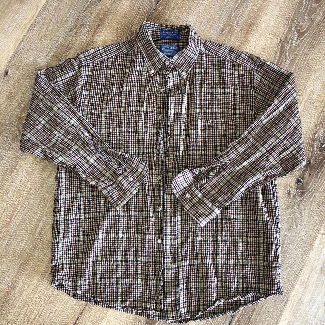 Pendleton Men's Brown and Tan Shirt | Depop