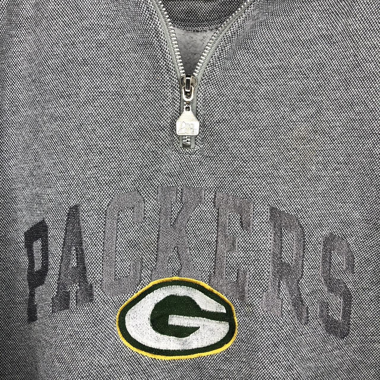 SHOPONEVINTAGE Green Bay Packers Cropped Zip-Up Sweatshirt