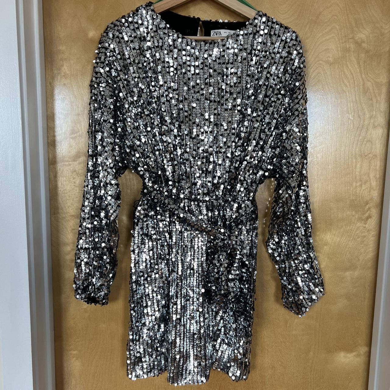 Zara sequin holiday dress from Winter 2021... - Depop