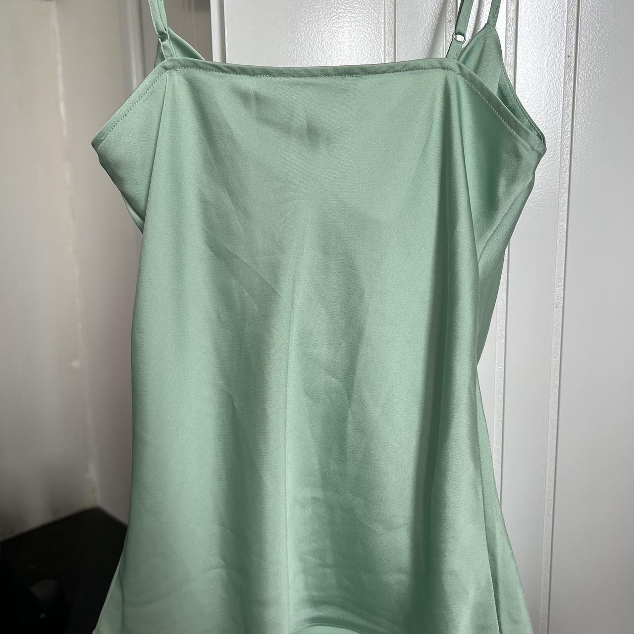 Forever New silk style cowl neck too, mint green.... - Depop