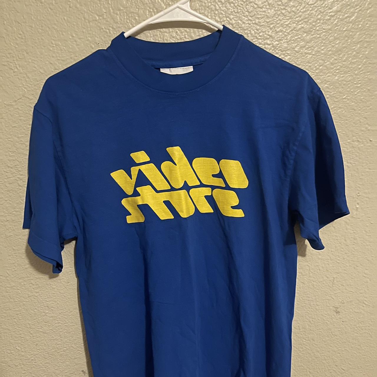 kevin abstract blue Video Store Apparel T shirt...