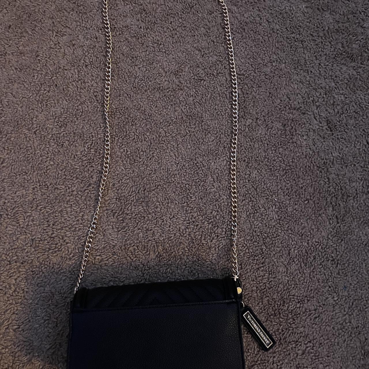 Victoria's secret black purse with gold chain and - Depop