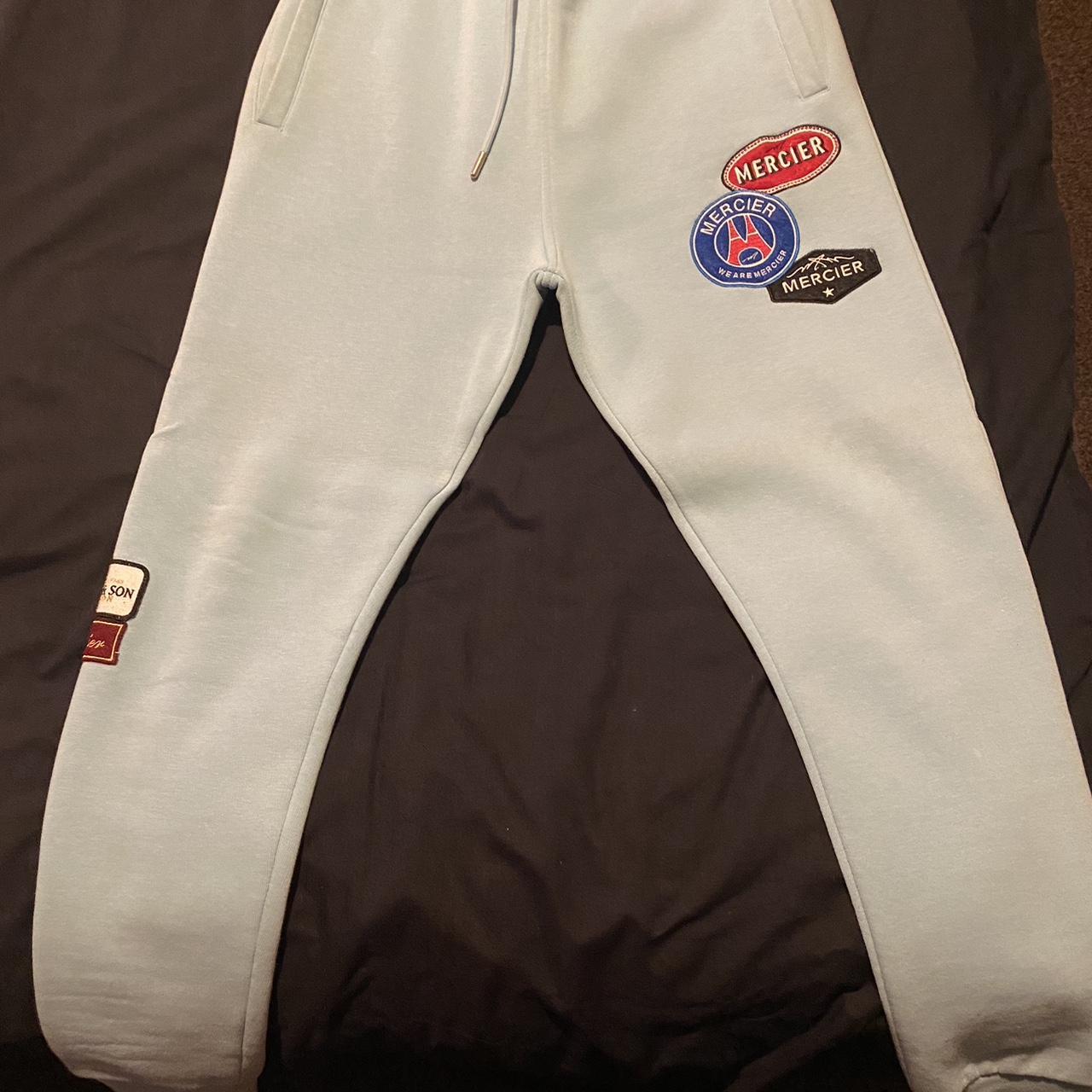 Mercier light blue tracksuit bottoms Size small... Depop