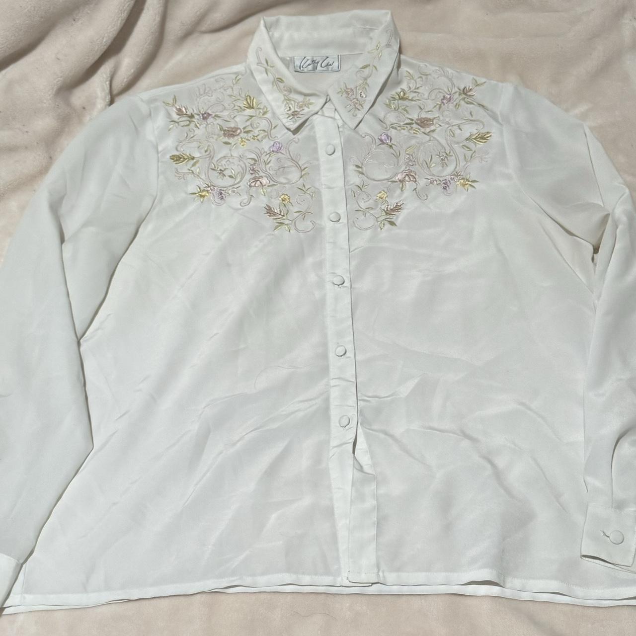 Kathy Che • Vintage • 90s • Y2k • Orange Button Front Blouse 3/4 Sleeve, image size:1280x1280