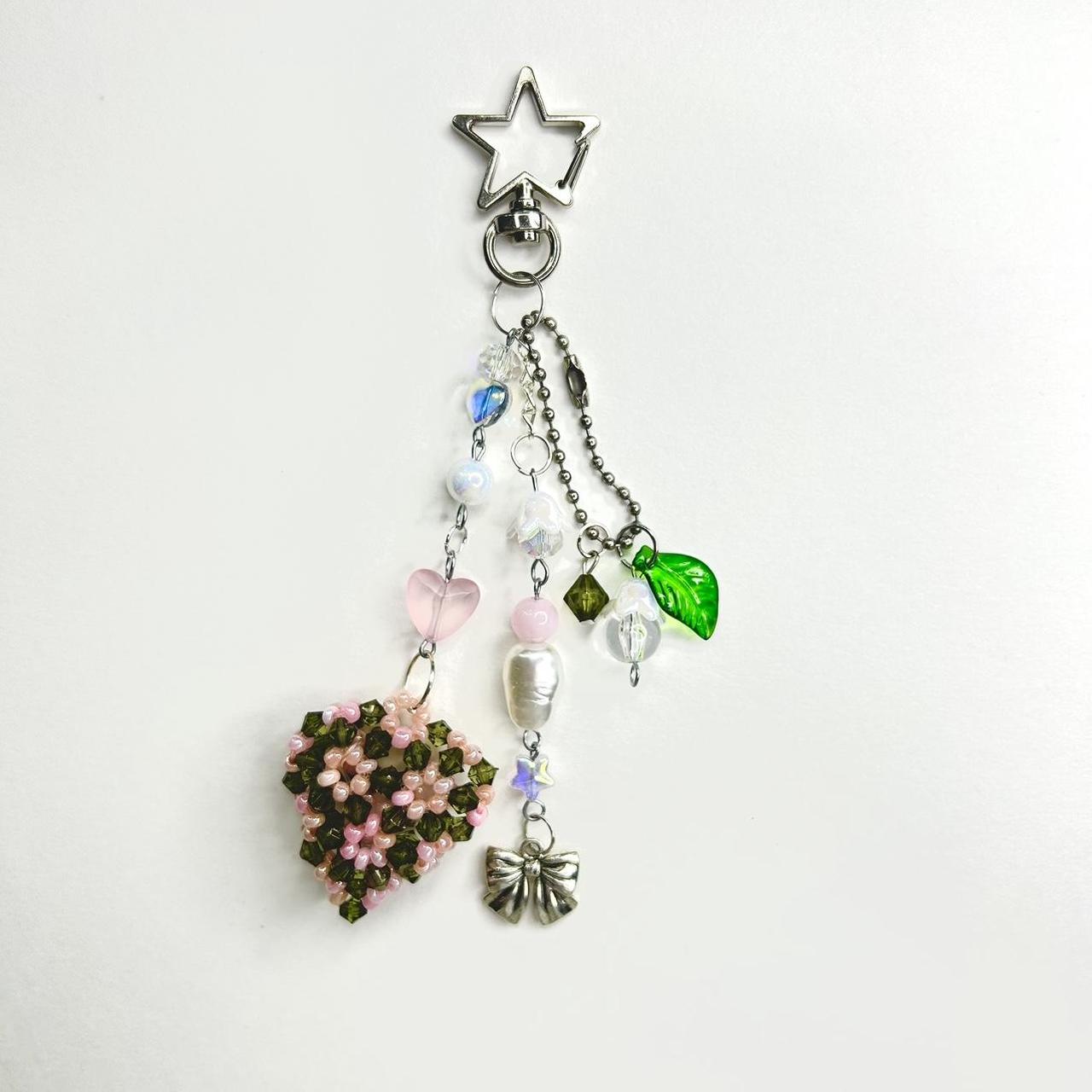 pink + green keychain ! ଘ( ˵•́ ᴗ •̀˵)🤍 comes with... - Depop