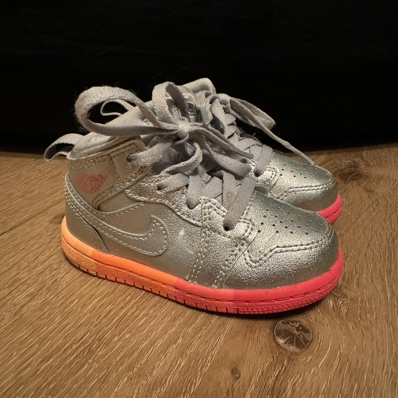 pink grey and orange jordans