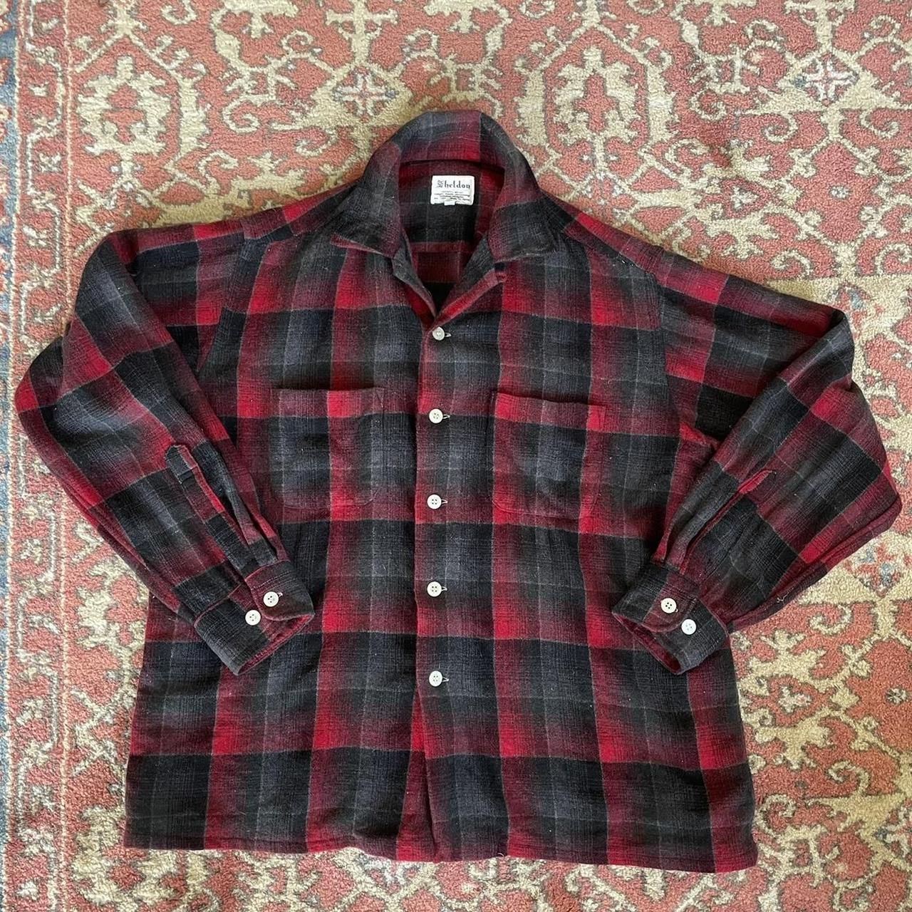 American Vintage Men's Black and Red Shirt | Depop