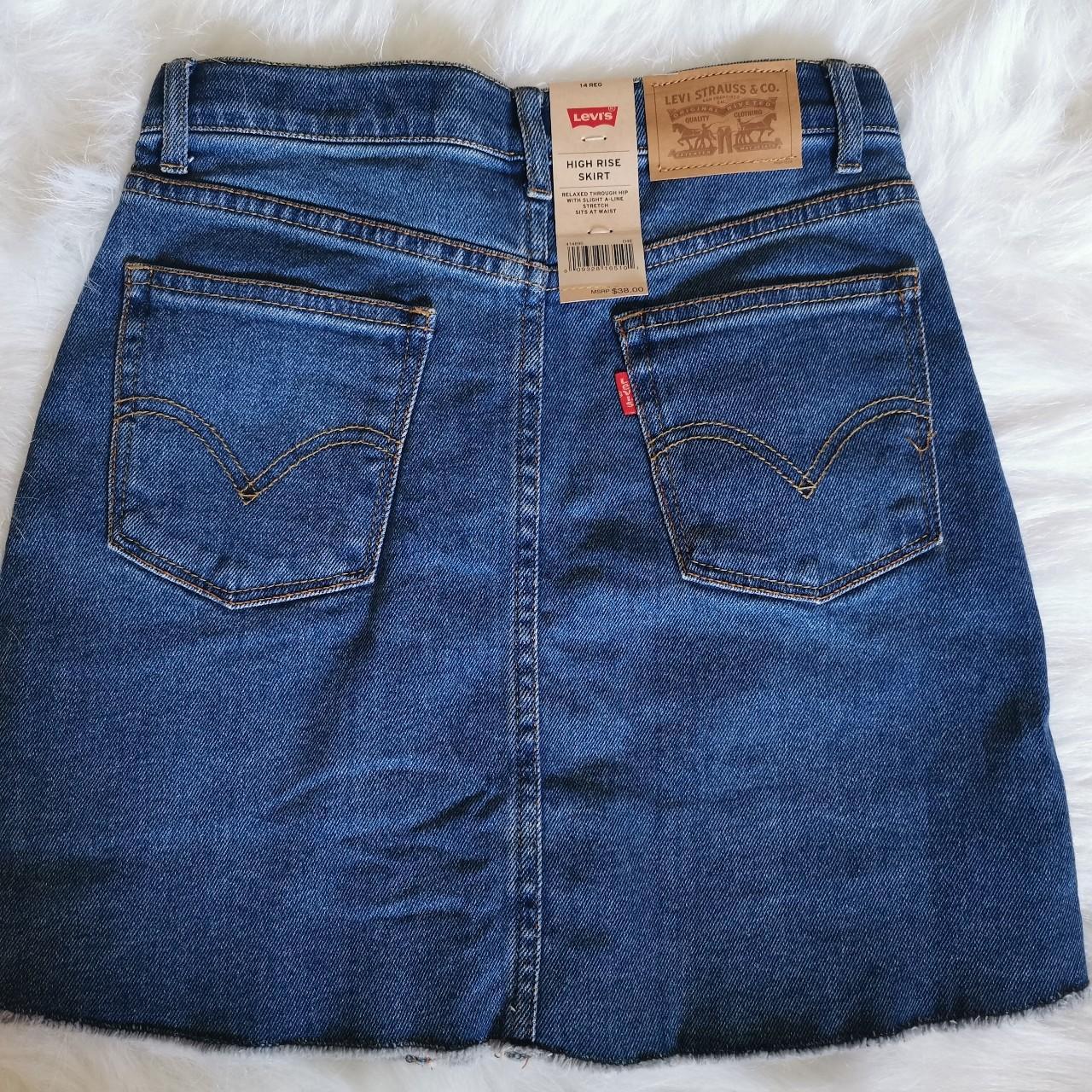 Levi s High Rise Denim Skirt Next day shipping. Depop