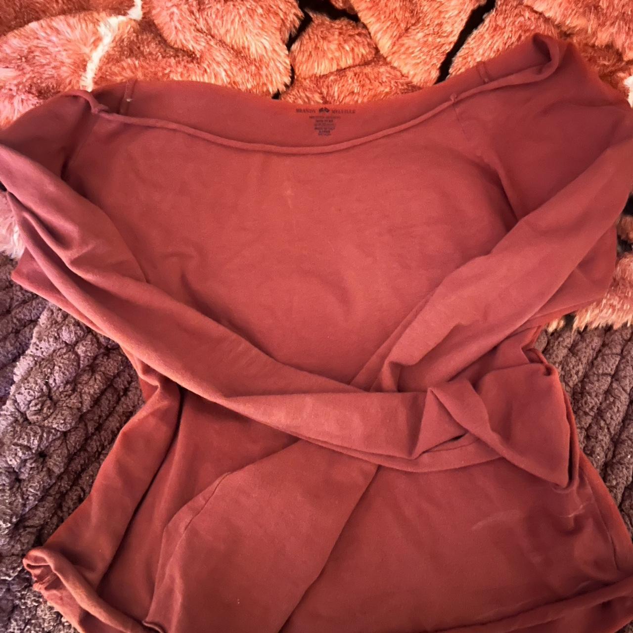 Red long sleeve brandy melville off the shoulder