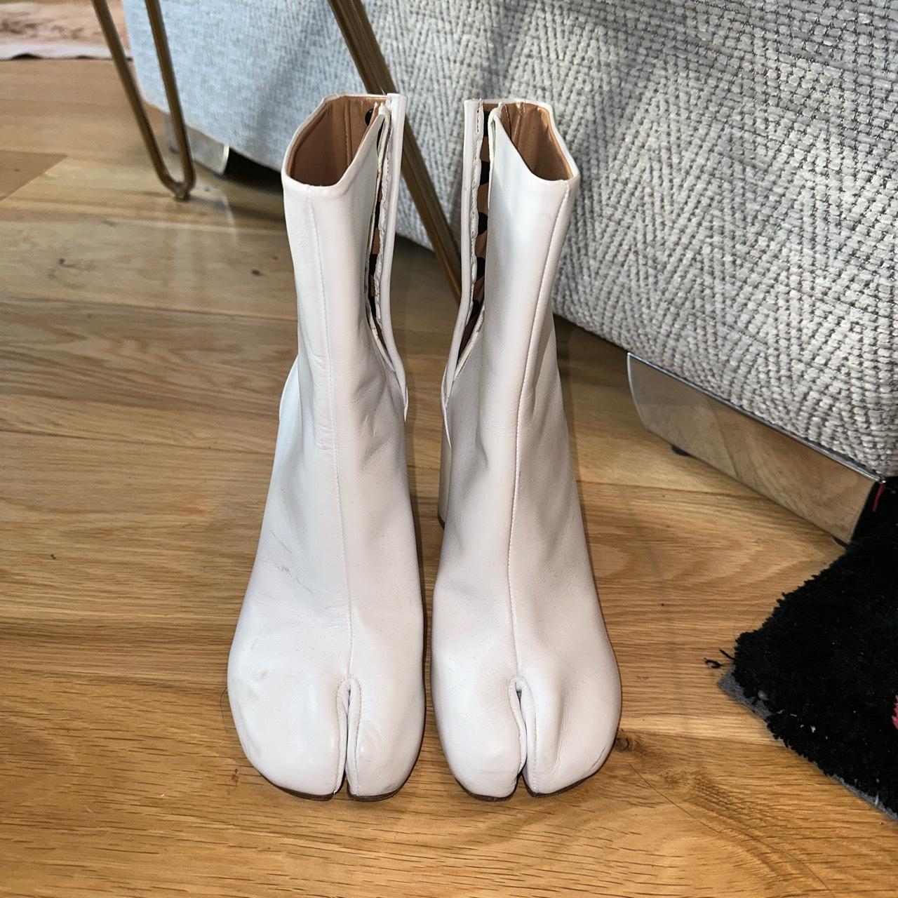 Maison Margiela Tabi Hologram Ankle Boots White... - Depop