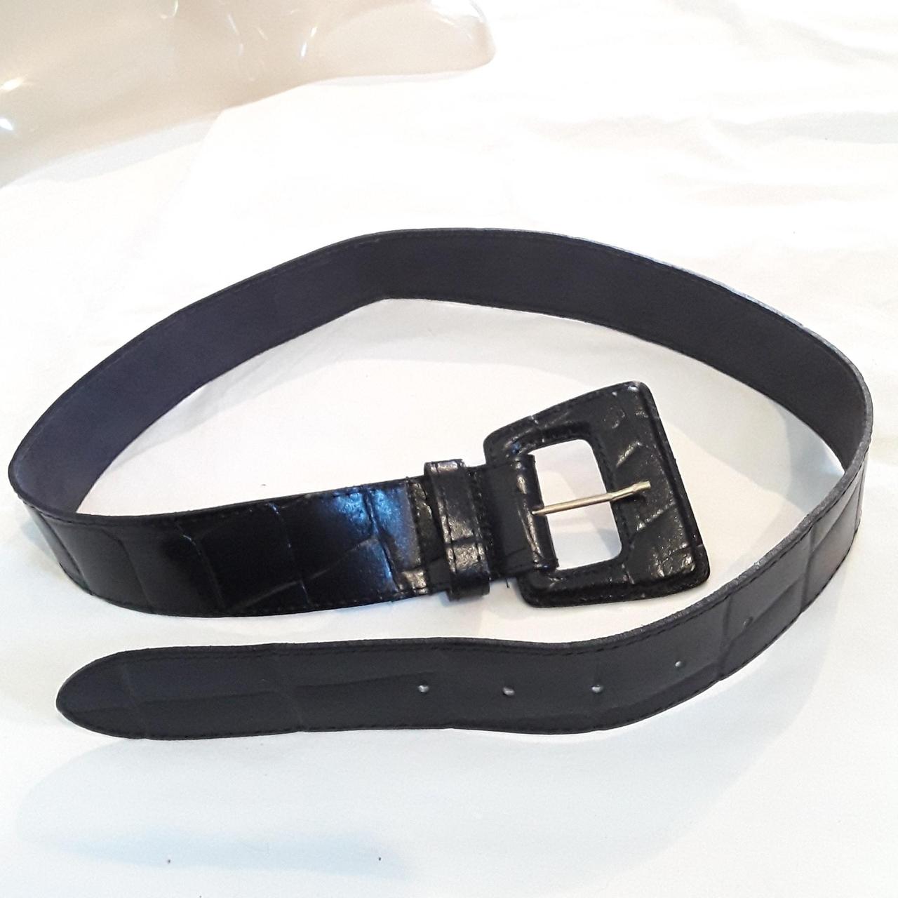 Rare genuine 80s real patent leather buckle waist... Depop