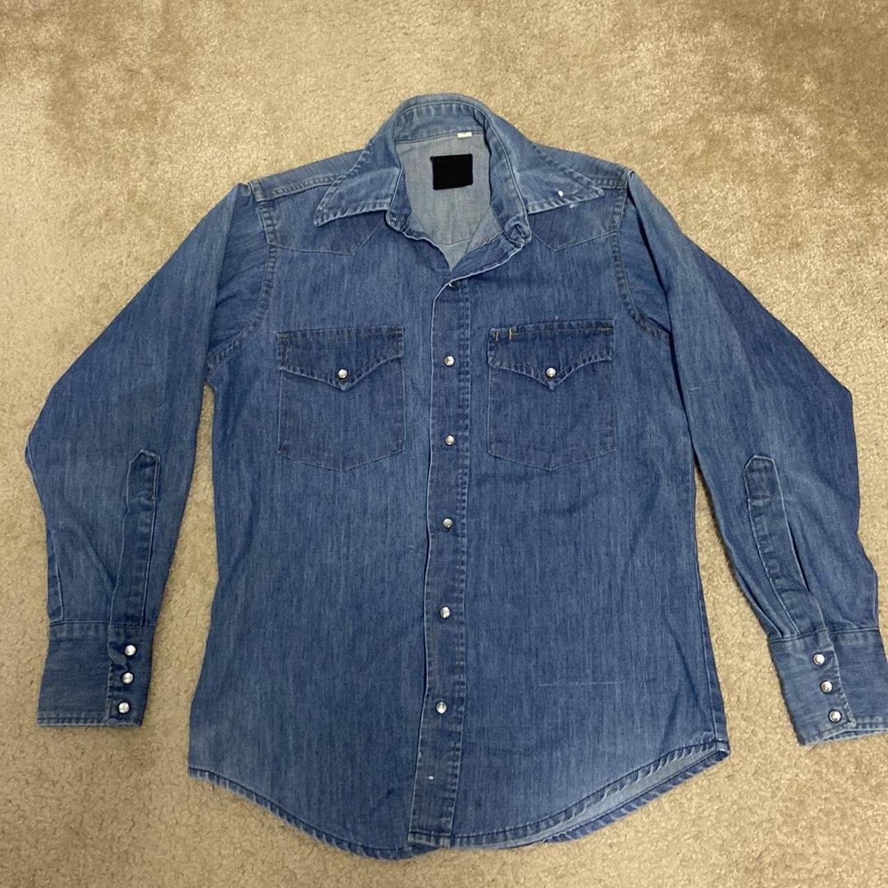 Vintage 70s Sears Roebuck denim western Pearl snap...