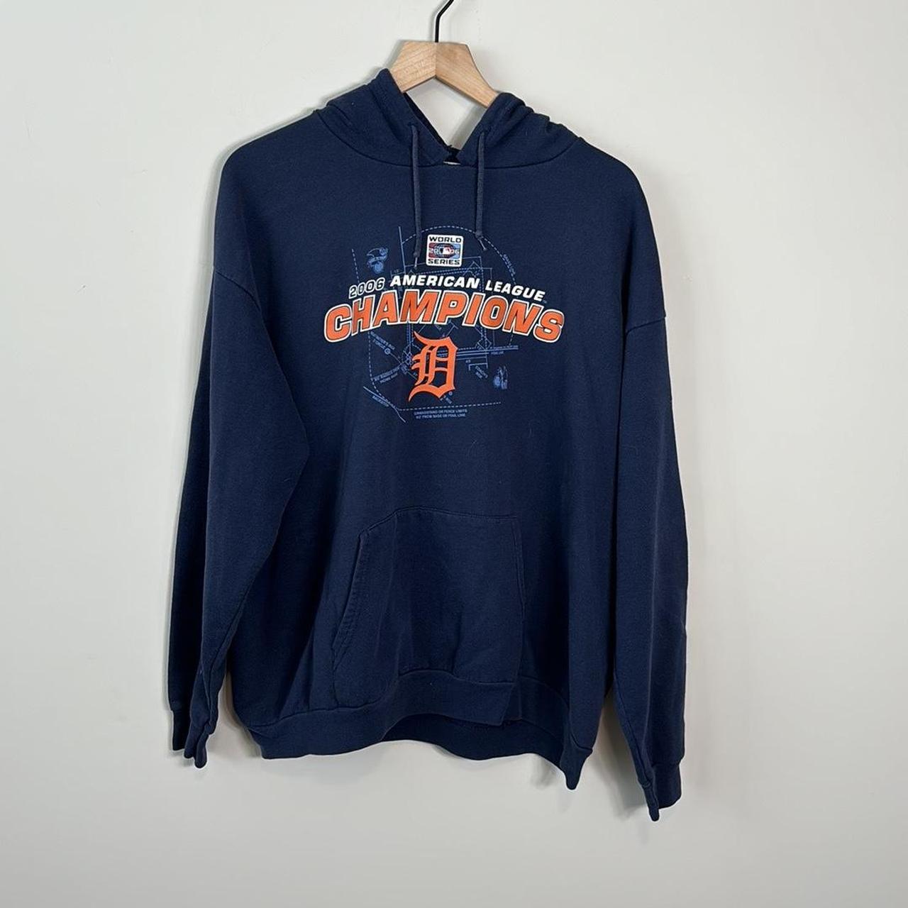 Vintage MLB Detroit Tigers 2006 World store Series Champs Hoodie Sweatshirt Size XL