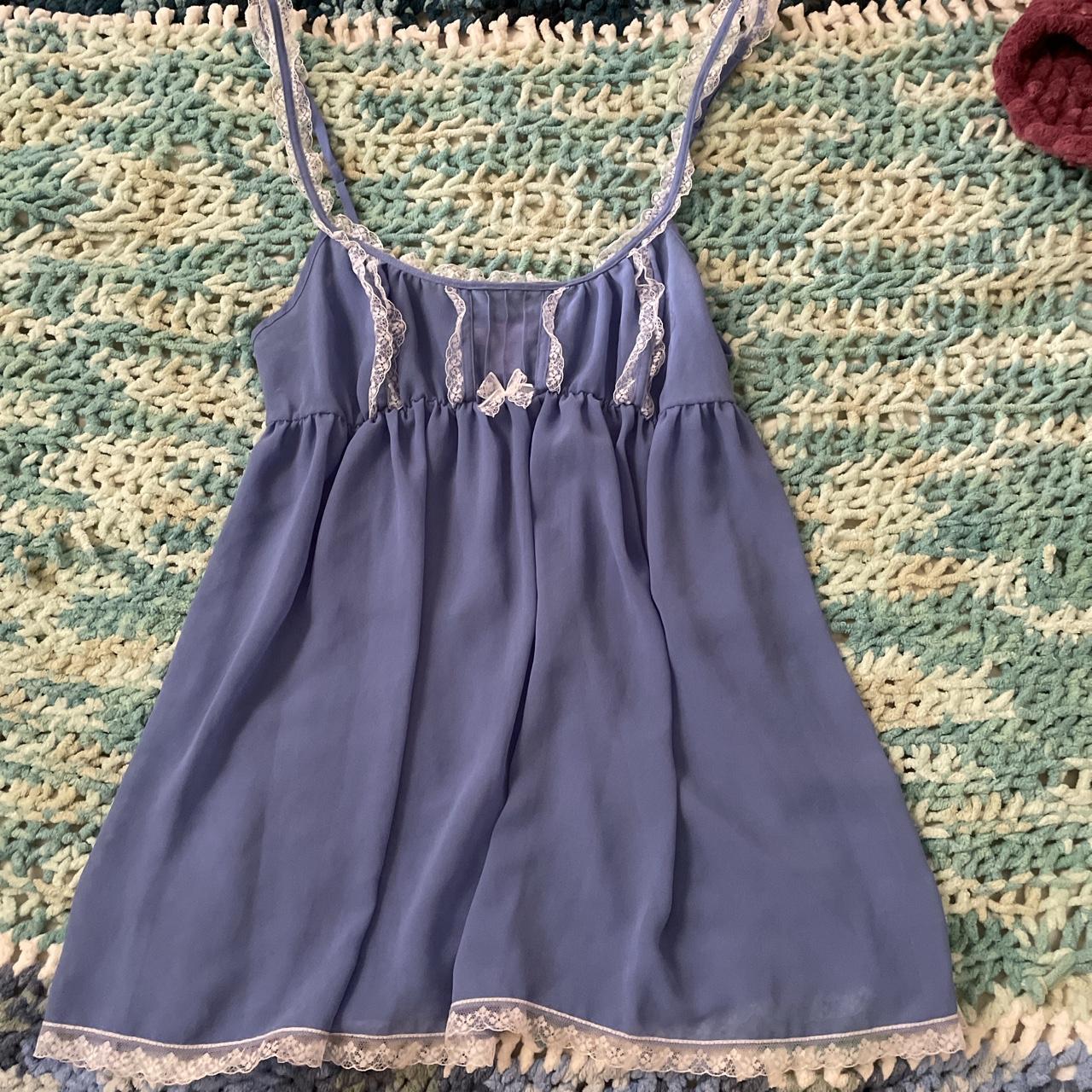 y2k victorias secret blue/periwinkle slip... - Depop