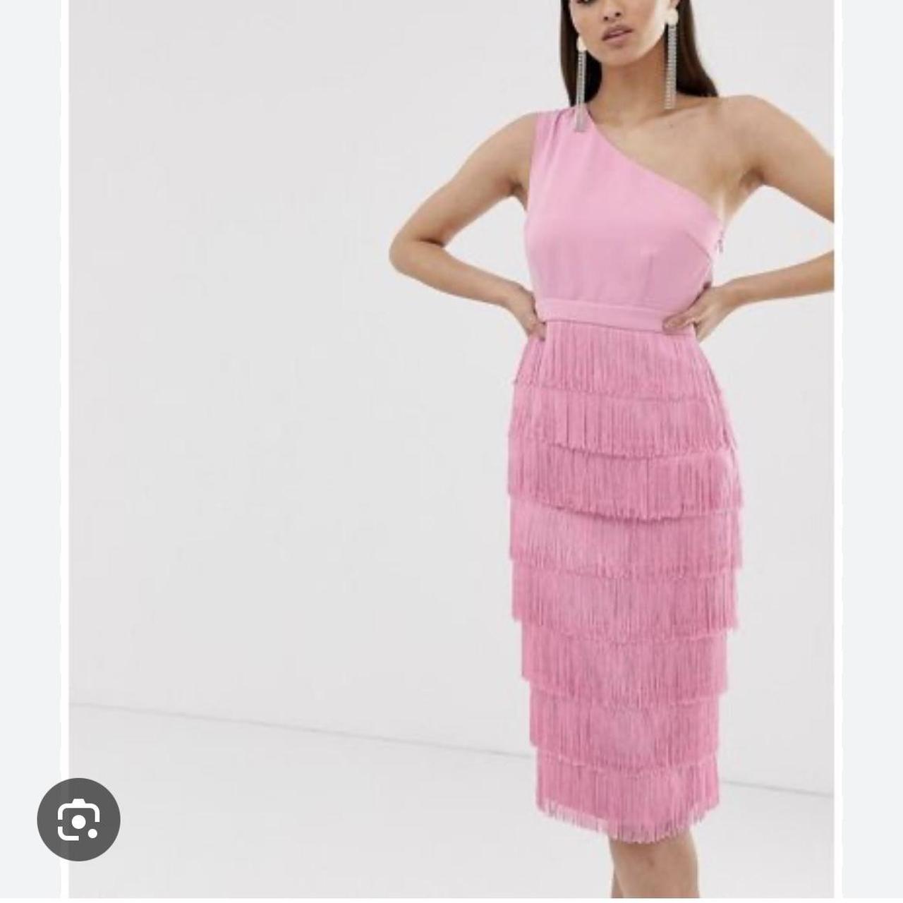 Lavish Alice pink fringe midi dress Bought off Depop. Depop