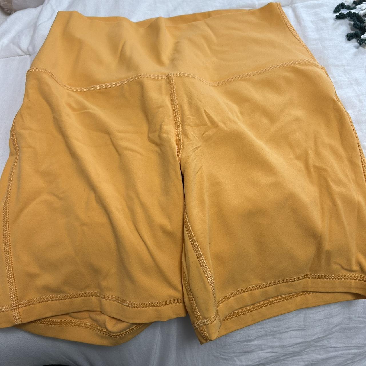 orange lululemon align 6 inch shorts size 6, worn - Depop