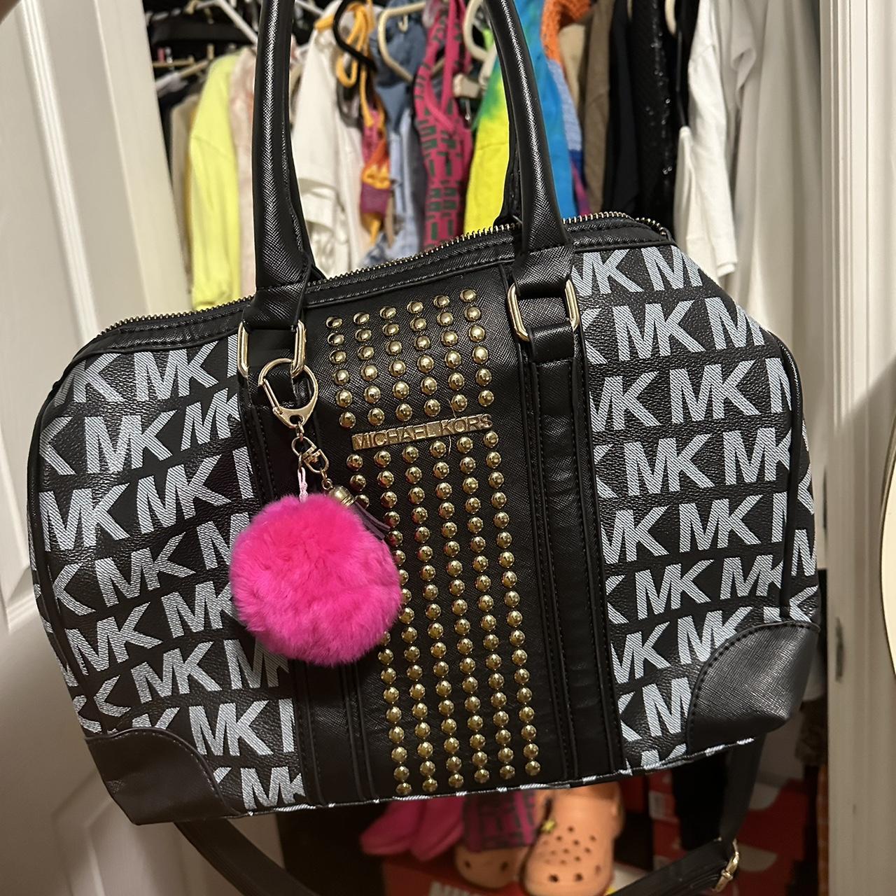 Michael kors black hot sale bag with gold studs