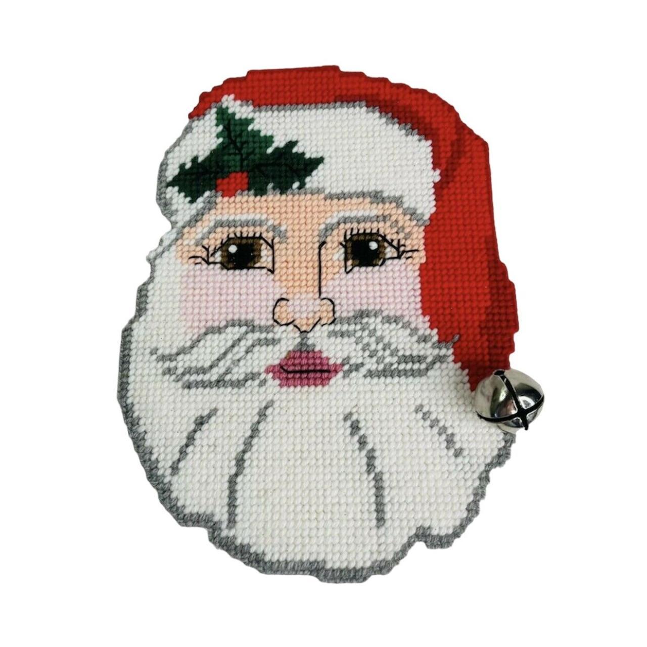 Cute Santa Claus Wall Hanging Christmas Needlepoint... Depop
