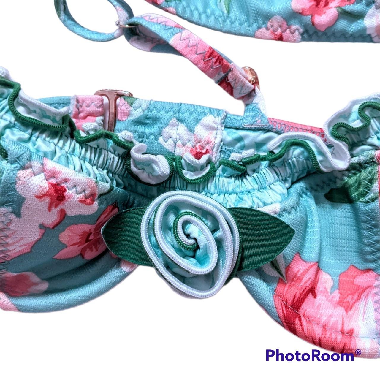 Betsey Johnson Women's Blue And Pink Bikinis-and-tankini-sets | Depop