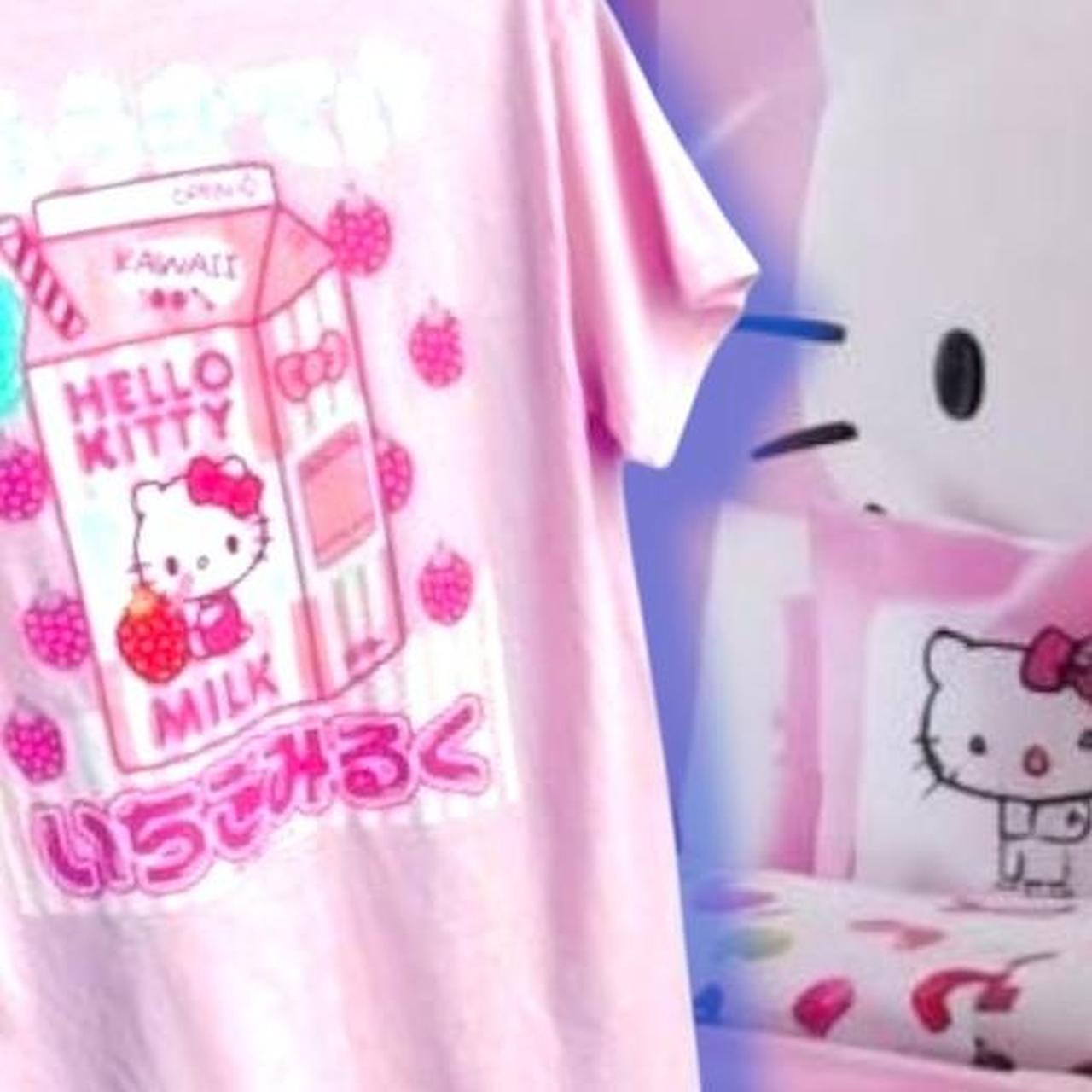 Sanrio Hello Kitty milk bubble tea Kawaii tee | Depop
