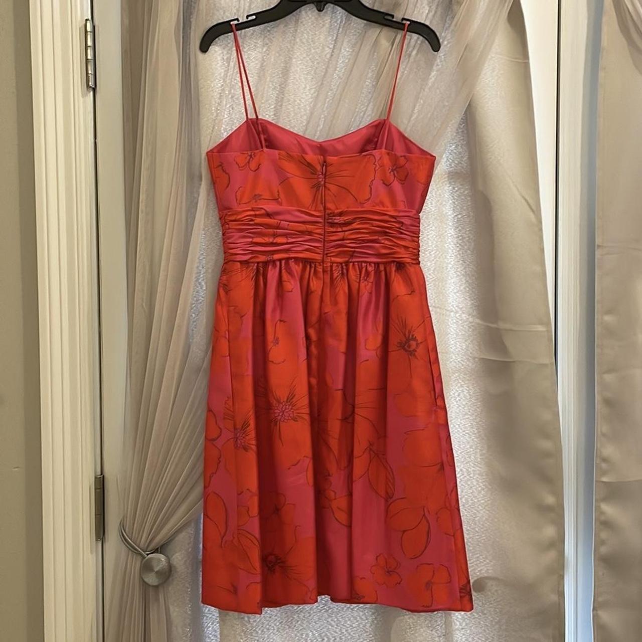 Eliza J Pink Orange Floral Pleated Mini Dress Size